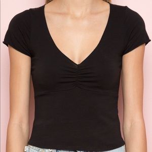 Brandy Melville Black Short Sleeve Gina Top